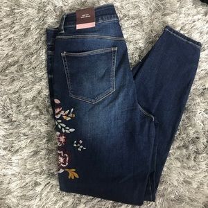 Never worn embroidered jeans